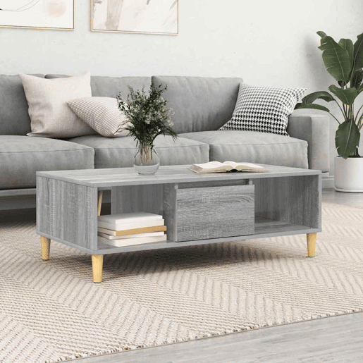 Mesa de Centro, Mesa baixa, Cinza Sonoma 102 x 55 x 35 cm Madeira processada