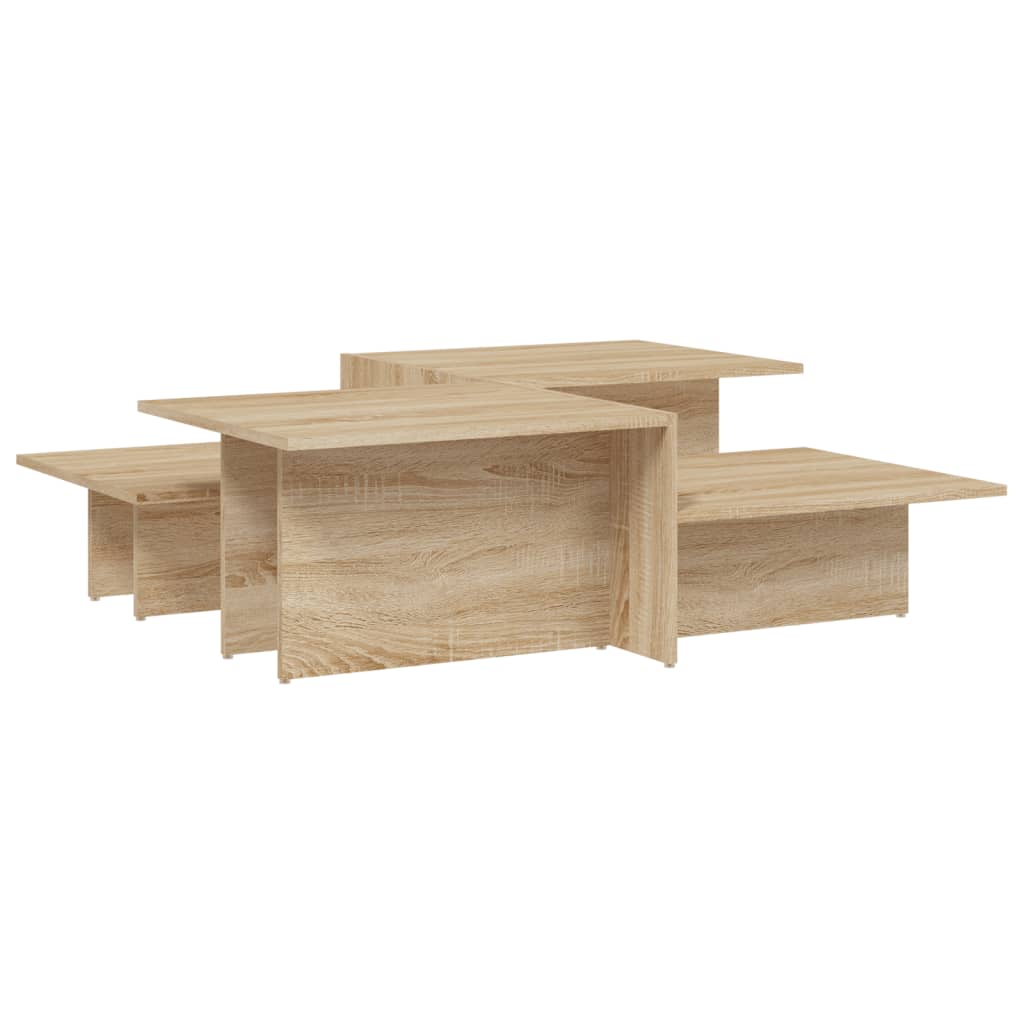2 uds Mesas de Centro - Mesas de Café 111x50 Madera Clara