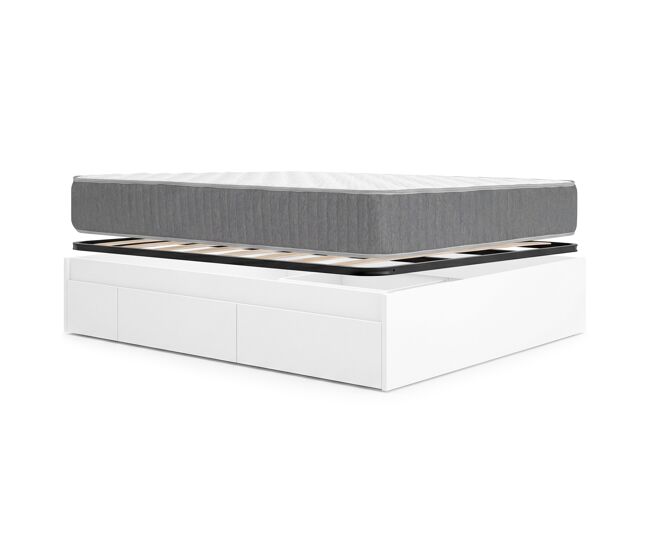 Pack ahorro matrimonio cama compacta alice, colchón viscoelástico y muelles aurea y somier 150 x 190 cm