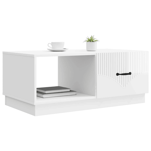 Mesa de Centro, Mesa baixa, Branco Brilhante 90 x 50 x 37 cm