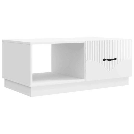 Mesa de Centro, Mesa baixa, Branco Brilhante 90 x 50 x 37 cm