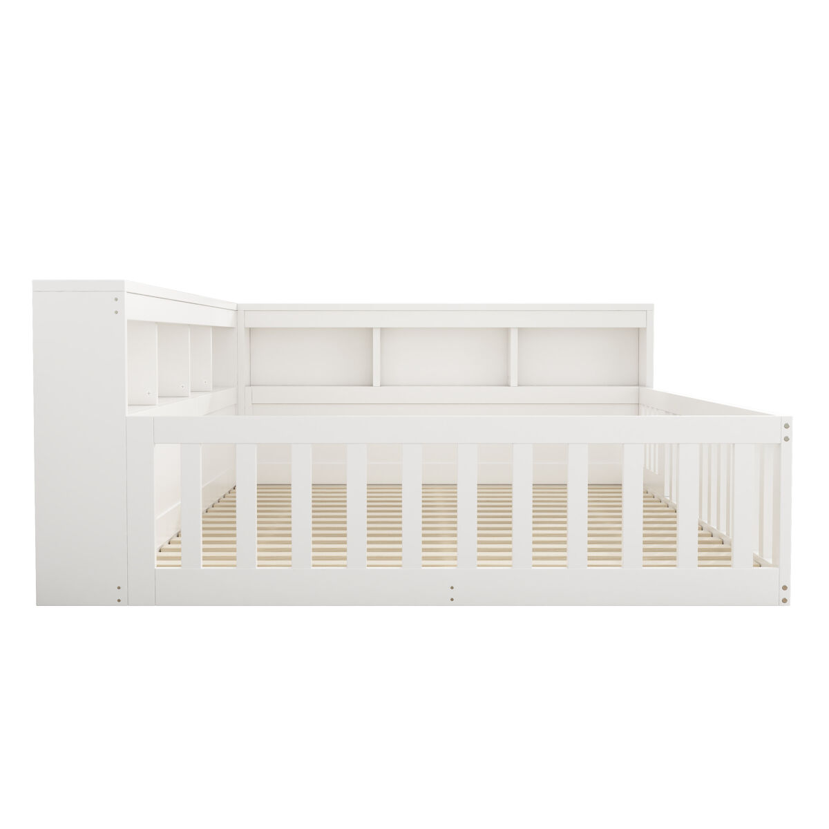 Cama daybett 140x190cm - sofá cama, con almacenamiento, con base de listones, sin colchón, con enchufe y usb - blanco