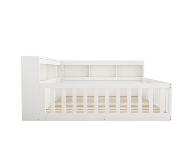 Cama daybett 140x190cm - sofá cama, con almacenamiento, con base de listones, sin colchón, con enchufe y usb - blanco