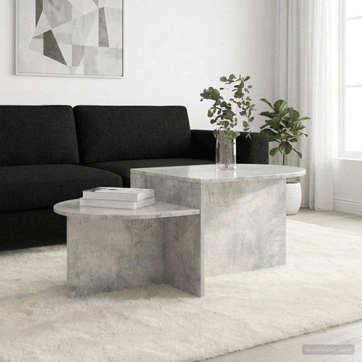 Mesa de Centro, Mesa baixa, Cinzento Cimento 100 x 50 x 40 cm