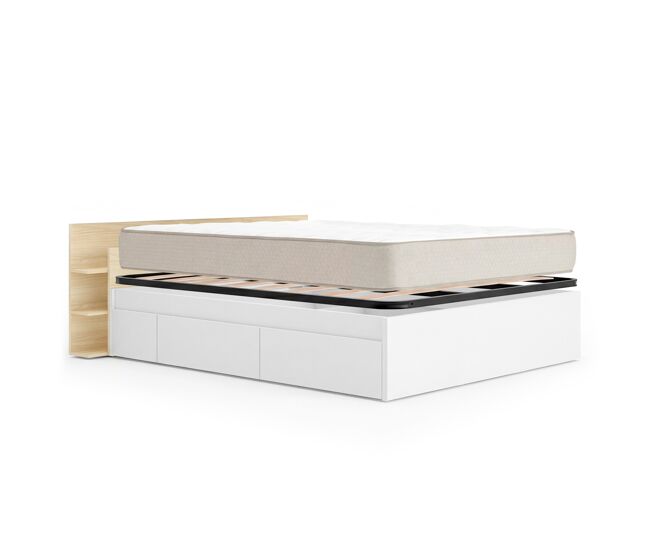 Pack ahorro matrimonio cama compacta, cabecero tori, colchón viscoelástico nova plus y somier 150 x 190 cm