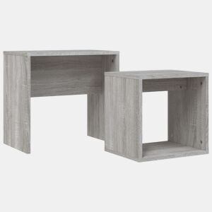 2 pcs Mesas de Centro - Mesas baixas de encastrar deriv. madeira cinza sonoma
