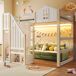 Cama alta para niños 204x193 Cama alta para niños 204x193 Natural/ Blanco