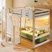 Cama alta para niños 204x193 Cama alta para niños 204x193 Natural/ Blanco