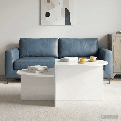 Mesa de Centro, Mesa baixa, Branco Brilhante 100 x 50 x 40 cm