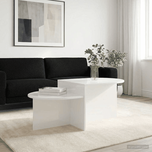 Mesa de Centro, Mesa baixa, Branco Brilhante 100 x 50 x 40 cm
