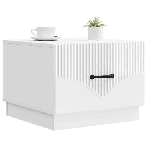Mesa de Centro, Mesa baixa, com gaveta Branco Brilhante 49 x 50 x 37 cm