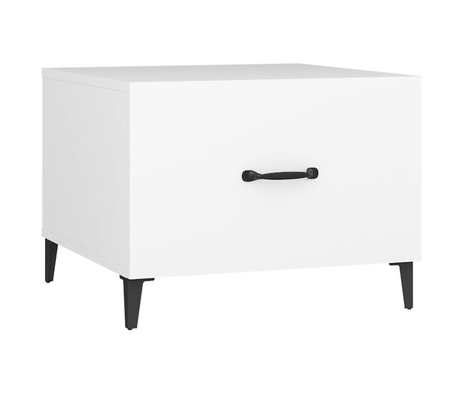 Mesa de café - mesa de centro con patas de metal blanco 50x50x40 cm