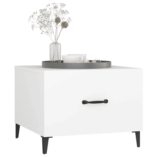 Mesa de Centro, Mesa baixa, com pernas de metal 50x50x40 cm branco