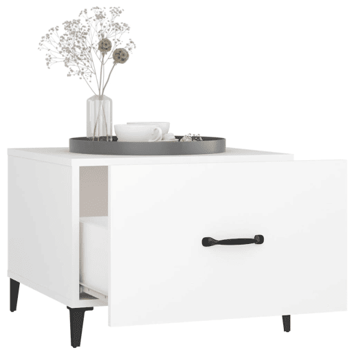 Mesa de Centro, Mesa baixa, com pernas de metal 50x50x40 cm branco