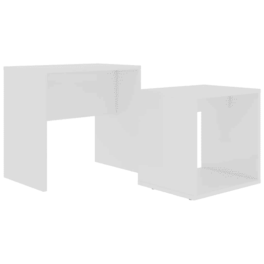Conjunto 2 Mesas de Centro - Mesas baixas derivados de madeira branco