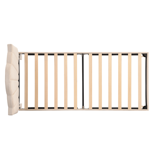 Cama de criança em veludo - 90x200cm - cabeceira em forma de concha - Bege