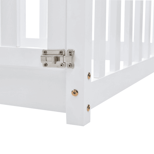 Cama de criança em madeira maciça 90x200cm com barreira de segurança - Branco