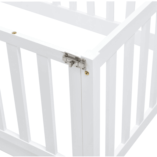 Cama de criança em madeira maciça 90x200cm com barreira de segurança - Branco