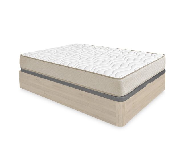 Pack ahorro matrimonio canapé abatible round roble con colchón viscoelástico nova plus 150 x 190 cm
