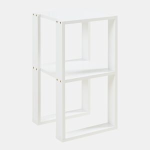 Mesa de apoio Thyholm com prateleira 55x30x30 cm branco en.casa