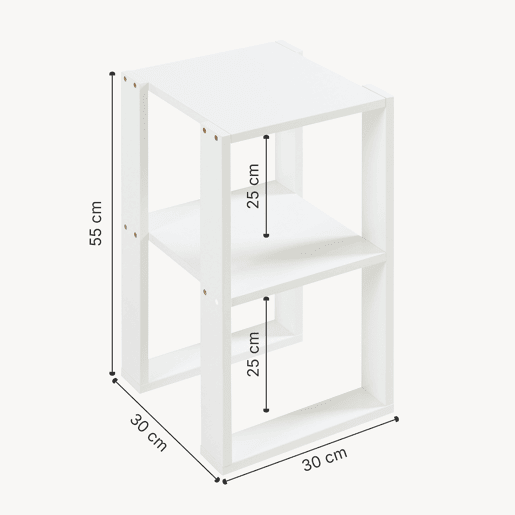 Mesa de apoio Thyholm com prateleira 55x30x30 cm branco en.casa
