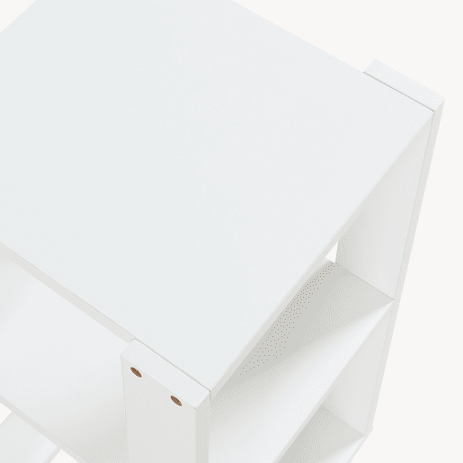 Mesa de apoio Thyholm com prateleira 55x30x30 cm branco en.casa