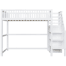 Cama mezzanine em madeira 90x200cm - com roupeiro - Branco