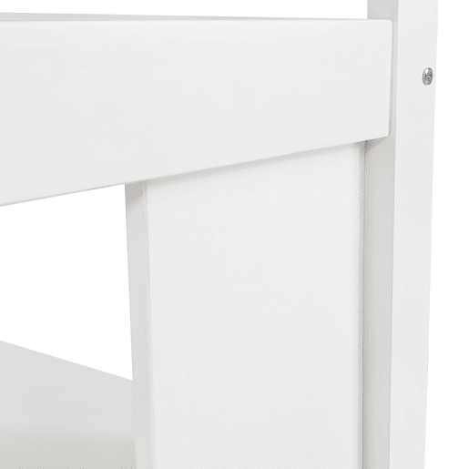 Cama loft 90x200 cm - Prateleira prática, grade de segurança, escada estável, branca