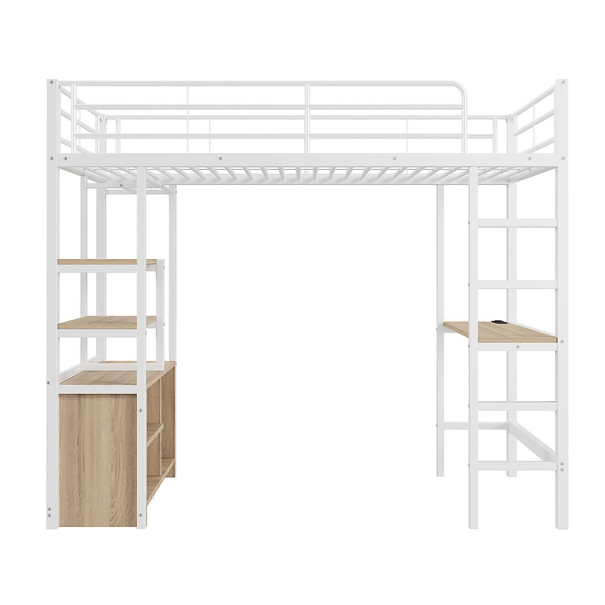 Cama alta para niños 95x204 Blanco