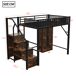 Cama alta para niños 255x145 Cama alta para niños 255x145 Negro