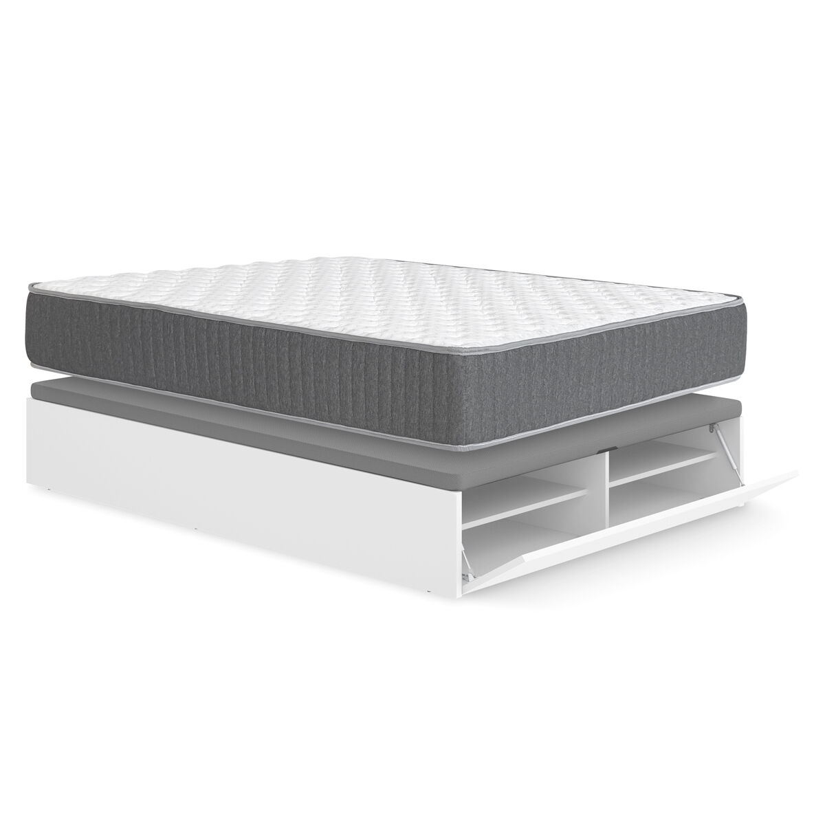 Pack ahorro matrimonio canapé con zapatero lan y colchón viscoelástico y muelles aurea 135 x 190 cm