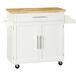 Carro de Cocina Madera de Caucho, MDF HOMCOM, hogar - cocina Carro de Cocina Madera de Caucho, MDF HOMCOM, hogar - cocina Blanco