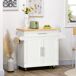 Carro de Cocina Madera de Caucho, MDF HOMCOM, hogar - cocina Carro de Cocina Madera de Caucho, MDF HOMCOM, hogar - cocina Blanco