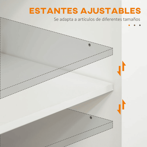 HOMCOM Carrinho de Cozinha com Armário Portas e Prateleira Interior Ajustável Gaveta Barra e Suporte para Temperos Móvel Aparador Auxiliar com Rodas para Sala de Jantar 109x40x89 cm Branco