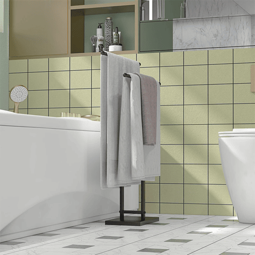 HOMCOM Toalheiro de Pé de Metal Toalheiro Escada para Casa de Banho com 2 Barras em Forma de T Design Moderno 50x18,5x85 cm Preto