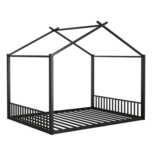 Cama de cabina 140x200 cm - estrutura em ferro - Preto