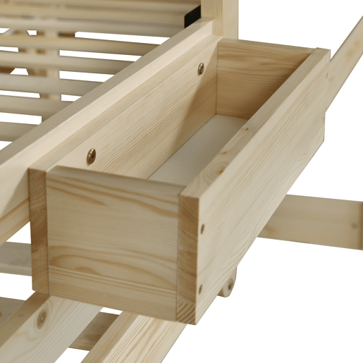 Cama mezzanine em madeira 90x200 cm - com ardósia e escada de arrumação - Natural