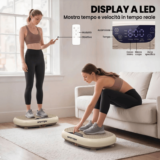 SPORTNOW Plataforma Vibratória 20 Velocidades 3 Programas Plataforma de Vibração Muscular 150W com Ecrã LED Comando à Distância Máquina para Exercício em Casa Emagrecimento Drenagem Linfática