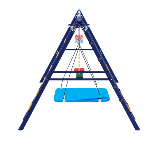 Conjunto de baloiços multifuncionais para exterior - 3 baloiços + estrutura para escalada + cesto de basquetebol, combinação de baloiços para exterior, baloiço suspenso, baloiço com cinto, baloiço com corda para escalada, paraíso de jogos para exterior