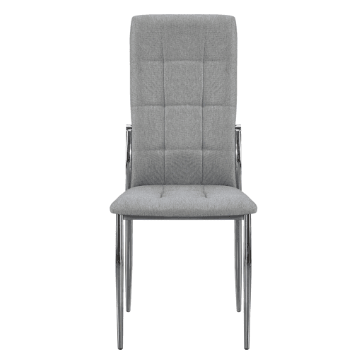 Conjunto de 4 cadeiras de jantar Laci cinza, cadeiras para sala de estar com estrutura de metal, 46x101x54 cm