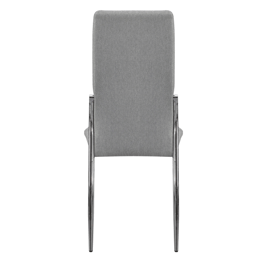 Conjunto de 4 cadeiras de jantar Laci cinza, cadeiras para sala de estar com estrutura de metal, 46x101x54 cm
