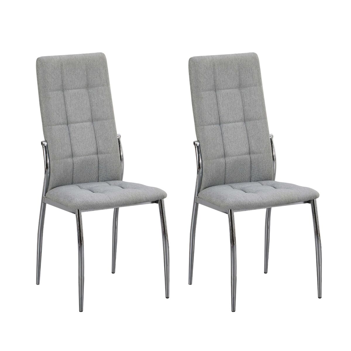 Pack 2 sillas de comedor laci gris, sillas de salón estructura de metal 46x101x54 cm