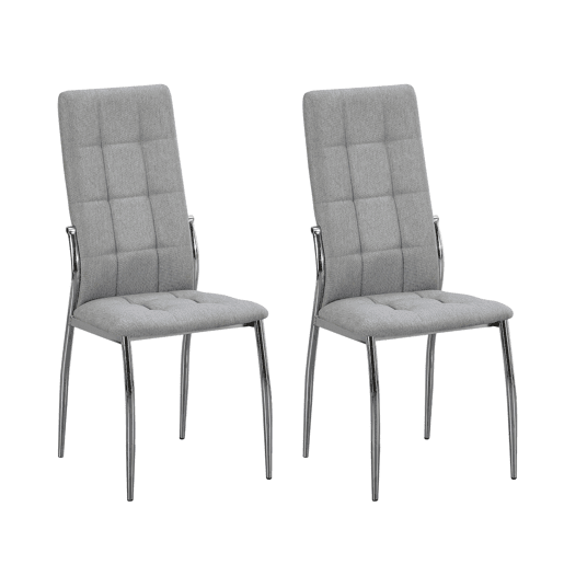 Conjunto de 2 cadeiras de jantar Laci cinza, cadeiras para sala de estar com estrutura de metal, 46x101x54 cm