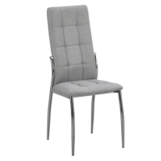 Conjunto de 2 cadeiras de jantar Laci cinza, cadeiras para sala de estar com estrutura de metal, 46x101x54 cm