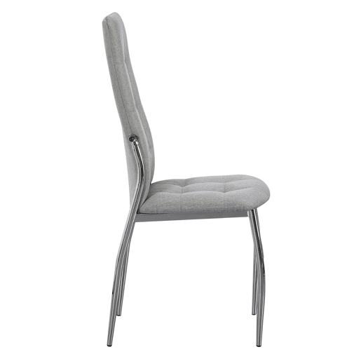 Conjunto de 2 cadeiras de jantar Laci cinza, cadeiras para sala de estar com estrutura de metal, 46x101x54 cm