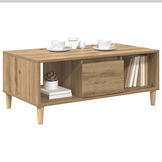 Mesa de Centro, Mesa baixa, com gaveta Carvalho Artesanal 90 x 50 x 26,5 cm