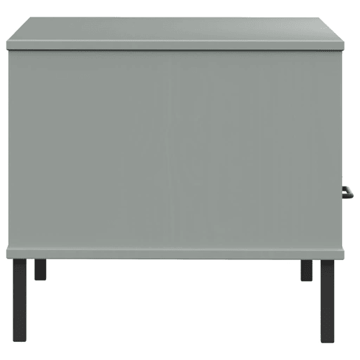 Mesa de Centro, Mesa baixa, pernas de metal 85x50x45 madeira maciça OSLO cinza