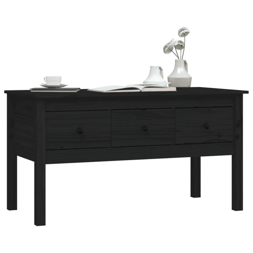 Mesa de Centro, Mesa baixa, 102x49x55 cm pinho maciço preto