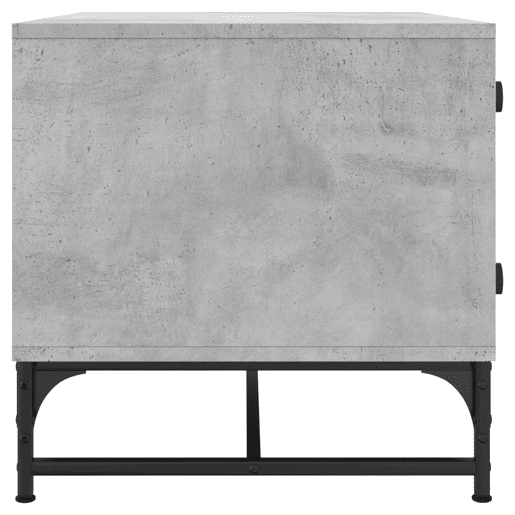 Mesa de Centro, Mesa baixa c portas de vidro 68,5x50x50 cm cinza cimento
