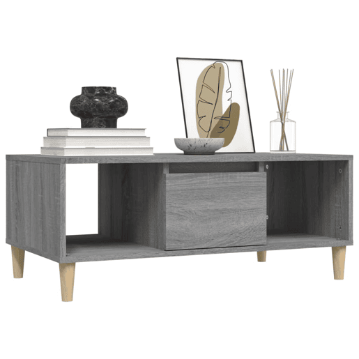Mesa de Centro, Mesa baixa, 90x50x36,5 cm derivados madeira cinzento sonoma